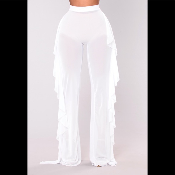 See Through Cover Up Pant - White - Picture 5 of 6